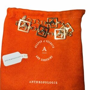 New w/bag Gold Anthropologie Horse Tile Link Bracelet